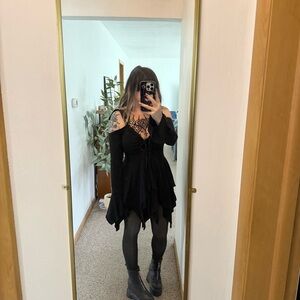 SOLD-Dolls Kill F is for Fairies Handkerchief Dress Black Large